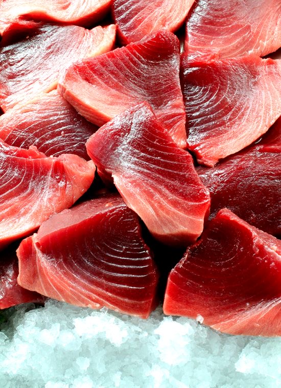 Fresh wild-caught seafood on ice